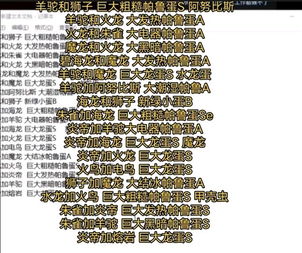 幻兽帕鲁配种表一览 强力帕鲁配种公式图