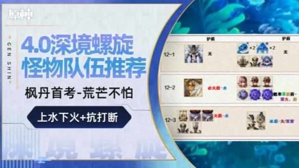 原神1.0深渊攻略 4.0深渊BOSS阵容搭配推荐