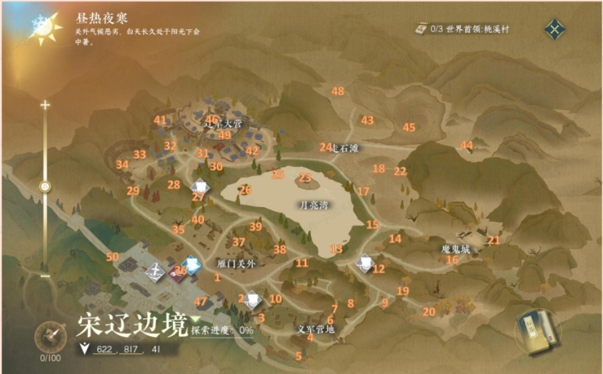 逆水寒手游宋辽边境探索位置大全 宋辽边境探索坐标一览
